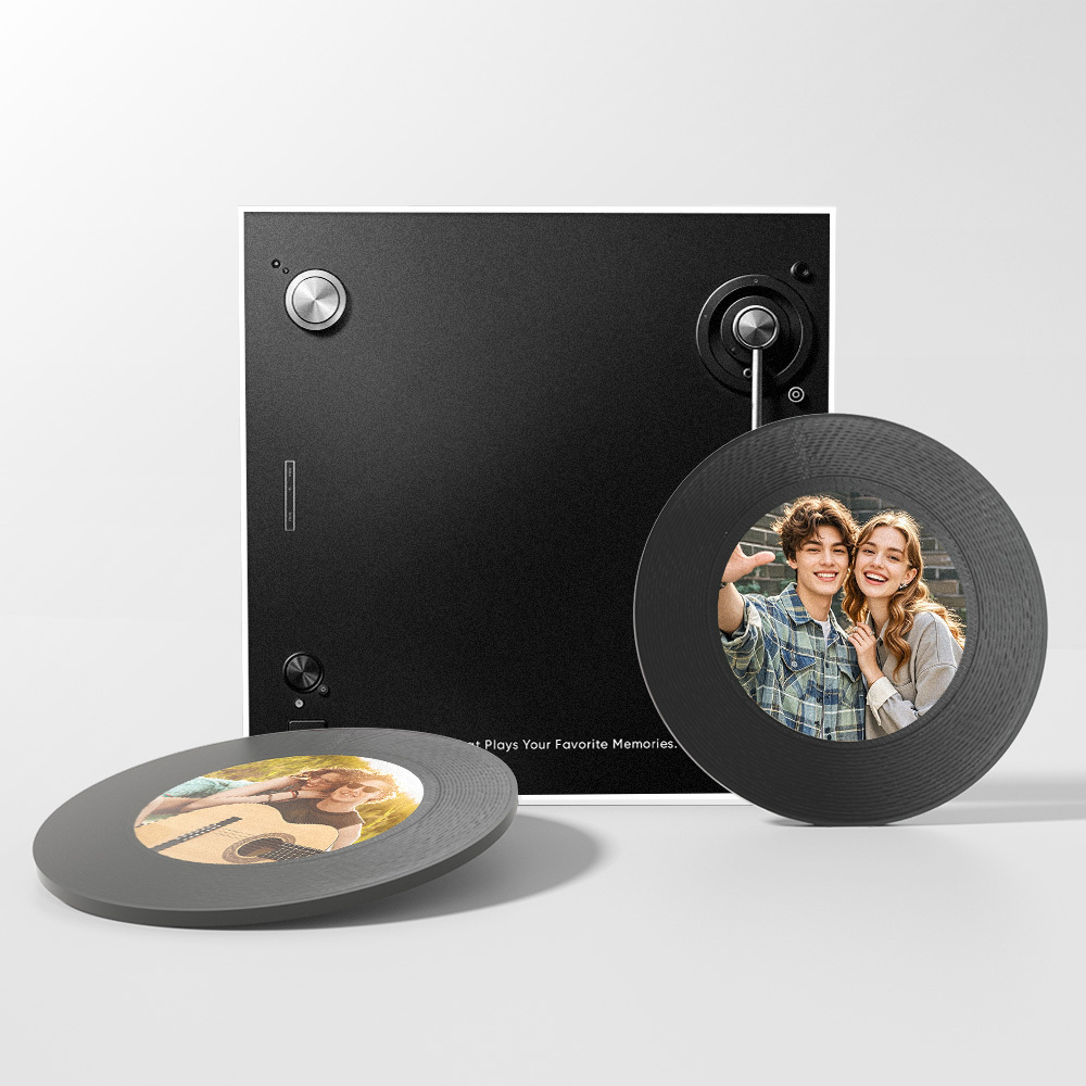 Custom Music And Photo Fridge Magnet Personalized Record Fridge Magnet Valentine's Gift for Couple - Get Photo Blanket