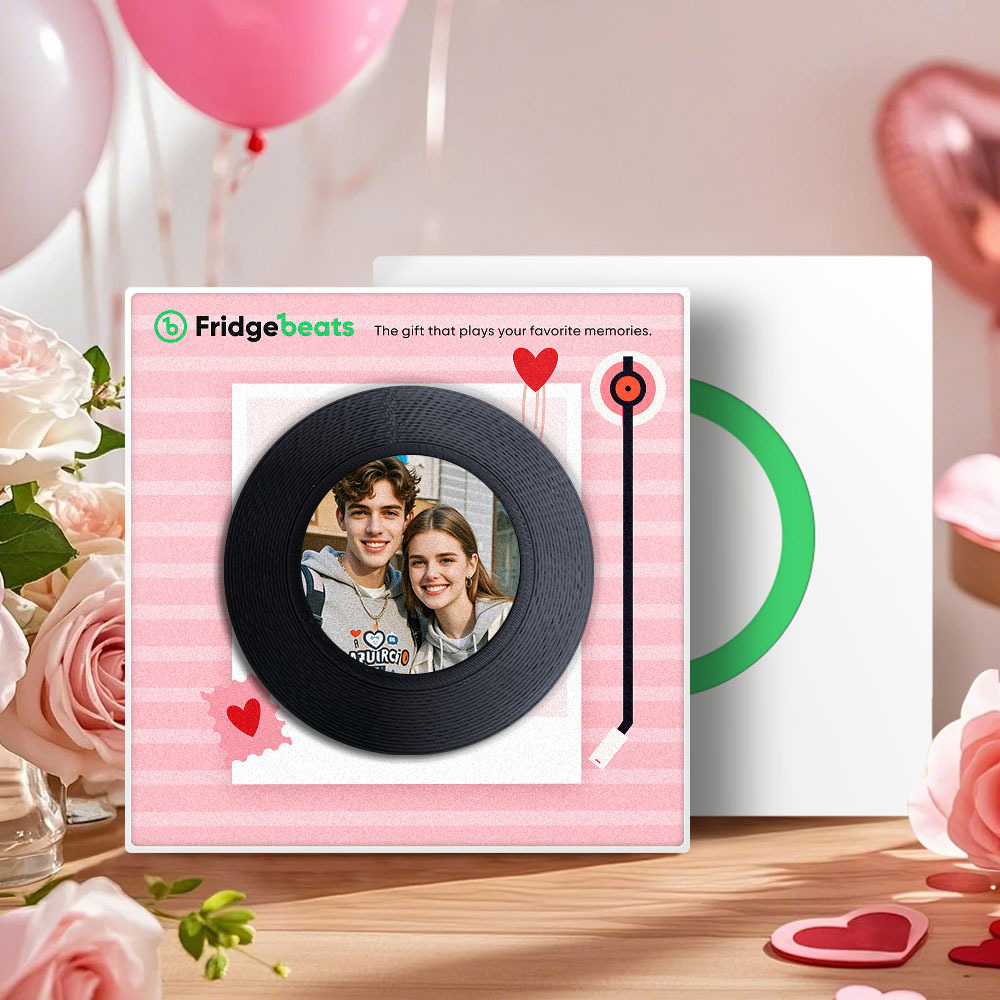 Custom Music and Photo Fridge Magnet NFC Song Fridge Magnets Pink Gifts for Couple - Get Photo Blanket