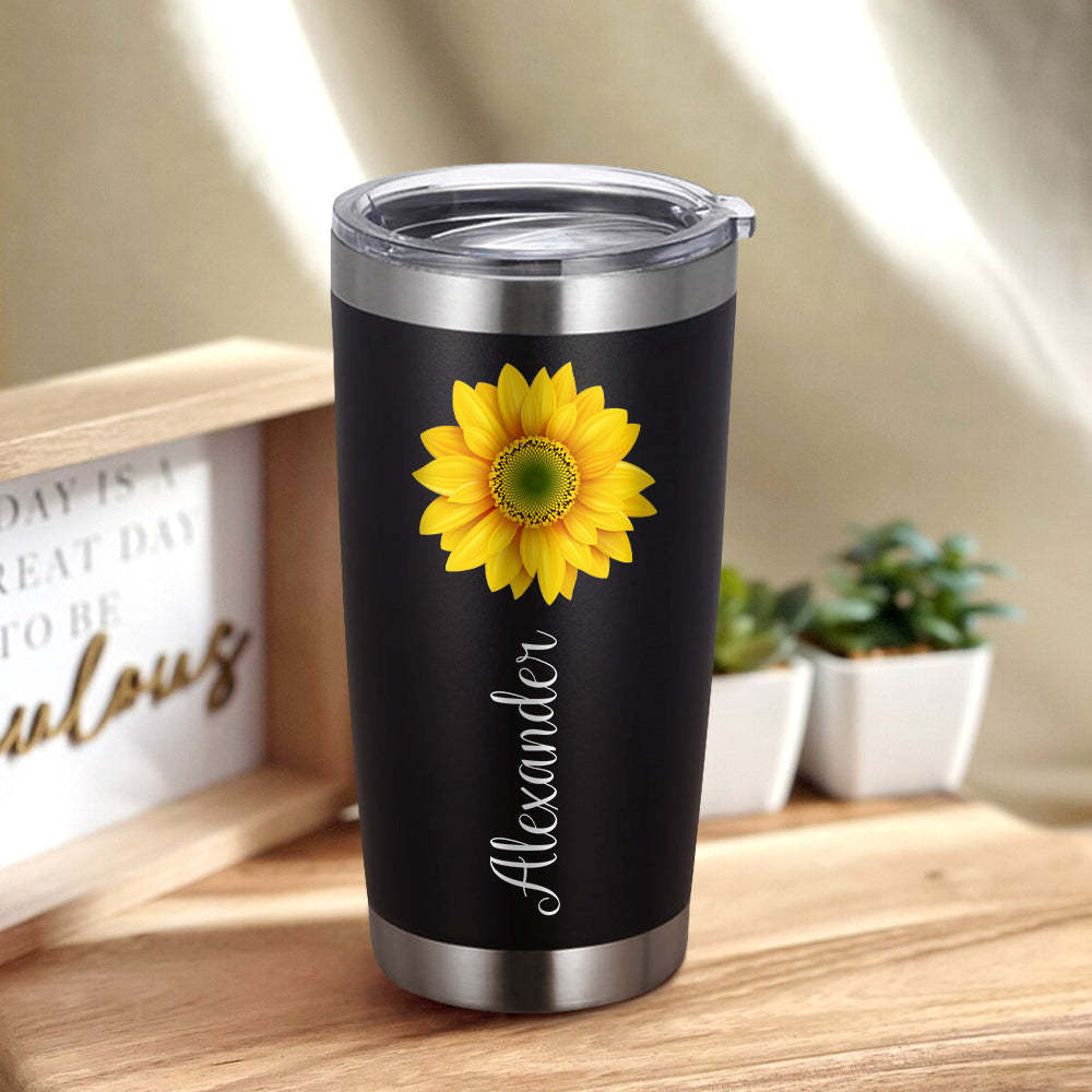 Custom Name Tumbler Sunflower Gifts for Her - mycustomtirecover