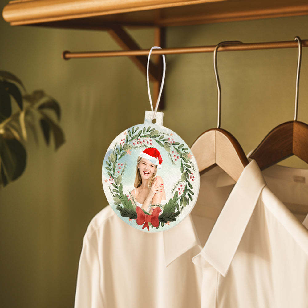 Custom Face Car Air Freshener Rearview Mirror Ornament Christmas Gift