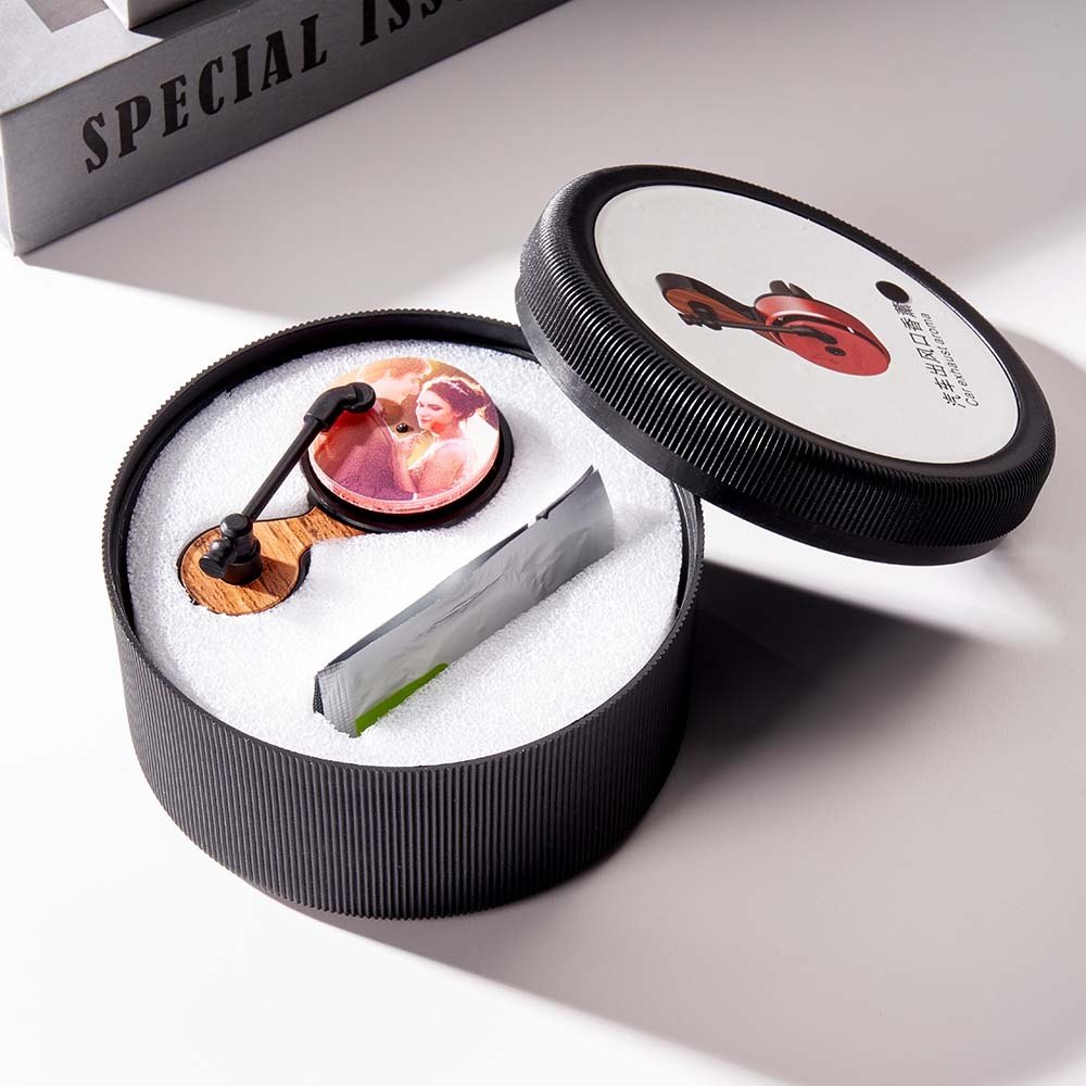 Custom Photo Car Air Freshener Mini Album Record Player Car Vent Clip Perfume Turntable Freshener - mycustomtirecover