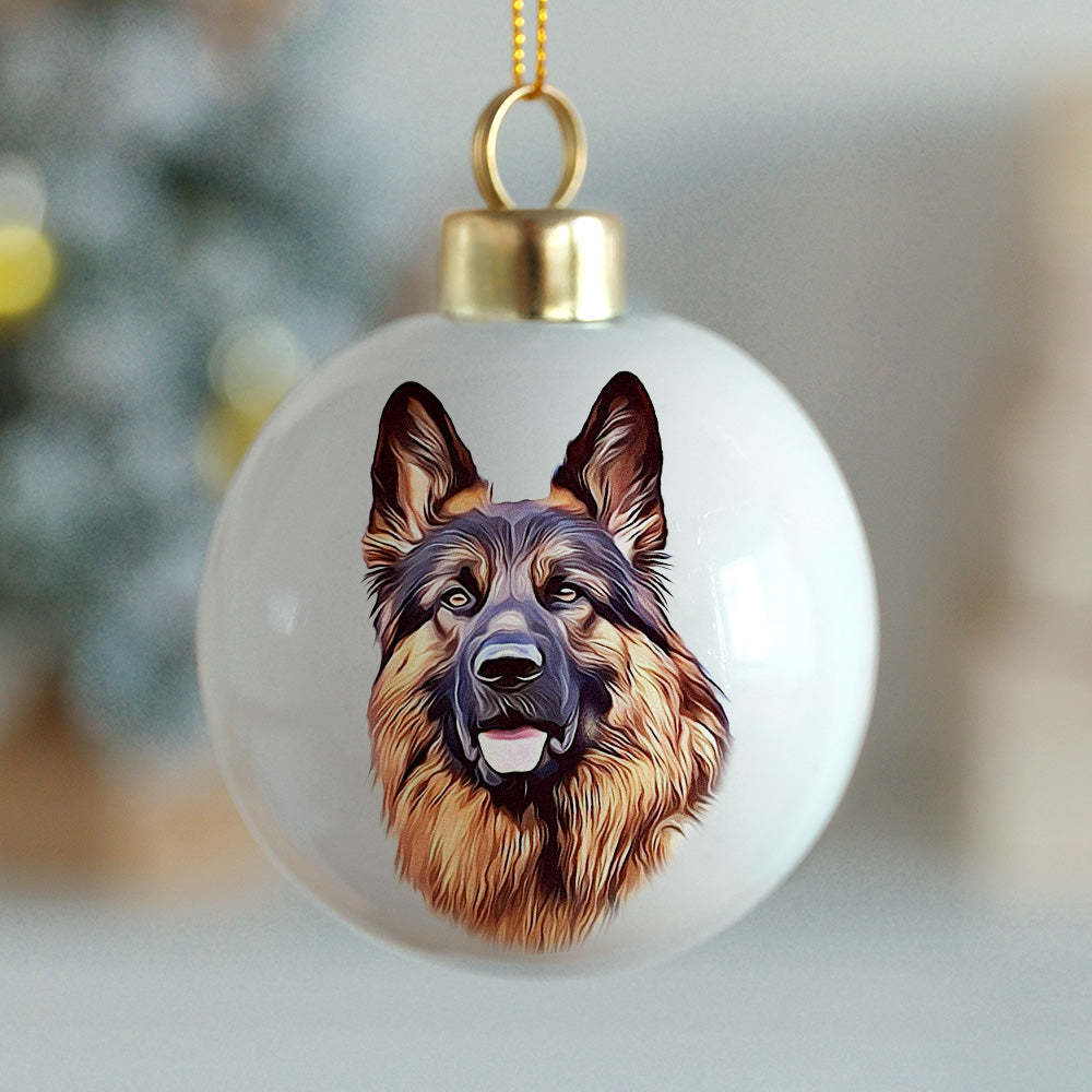 20% OFF THE 2ND Personalized Pet Face Portrait Ornaments in Artfully Printed Hand-Painted Watercolor Style Custom Christmas Gift