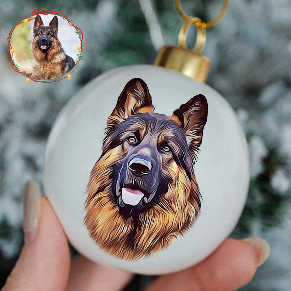 20% OFF THE 2ND Personalized Pet Face Portrait Ornaments in Artfully Printed Hand-Painted Watercolor Style Custom Christmas Gift