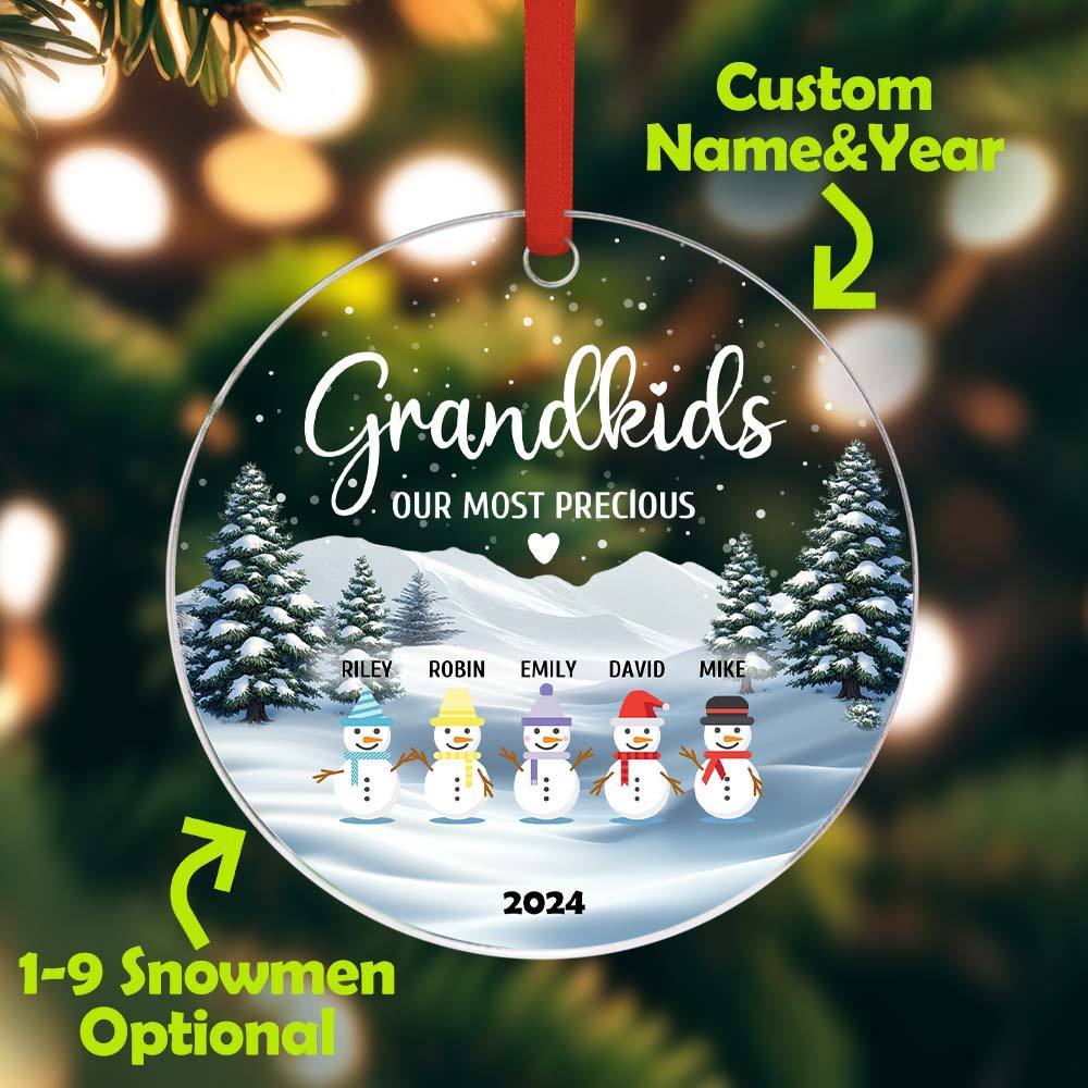 Personalized Snowman Ornament with Name Christmas Family Ornament for Christmas Gifts - mycustomtirecover