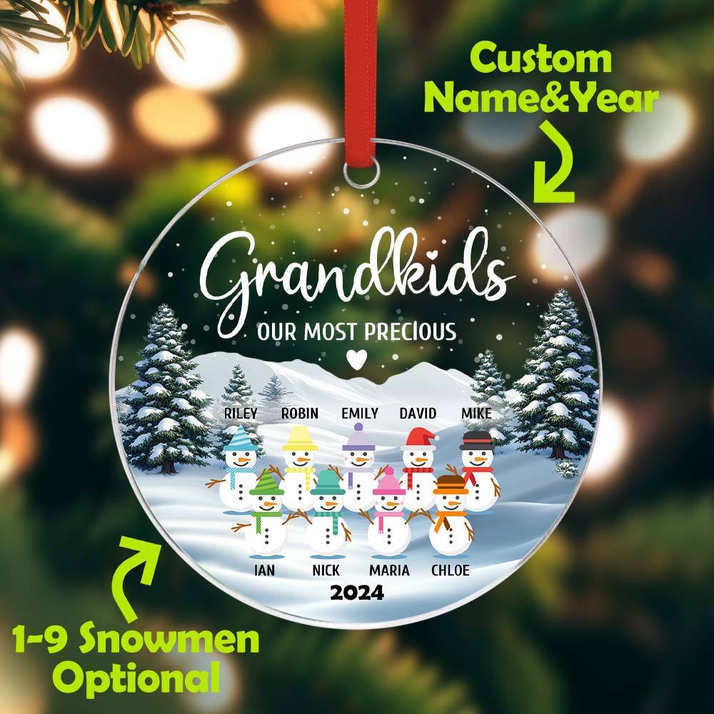 Personalized Snowman Ornament with Name Christmas Family Ornament for Christmas Gifts - mycustomtirecover