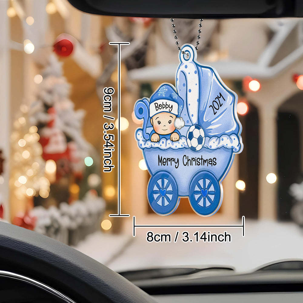 Personalized Baby's First Christmas Ornament Baby Carriage Ornament Gift for Baby - mycustomtirecover