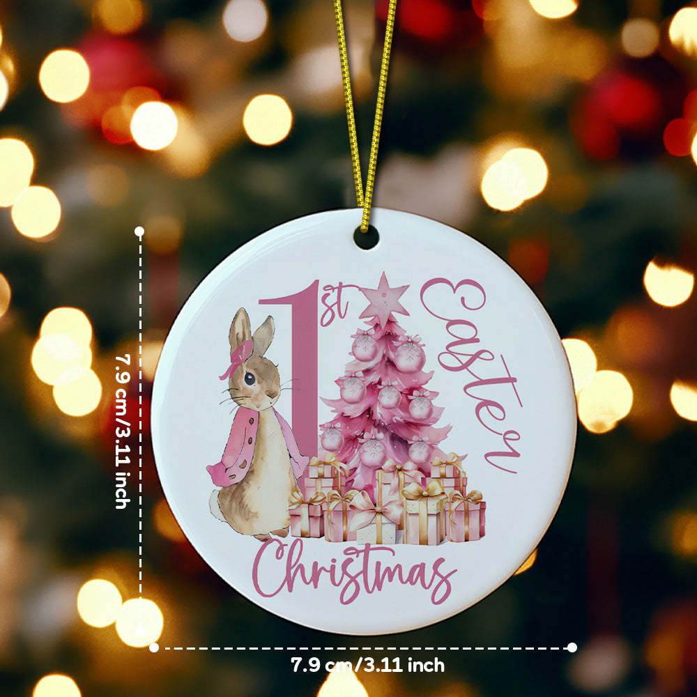 Personalized Baby's First Christmas Ornament Cute Rabbit Ornament for New Baby Christmas Gift - mycustomtirecover