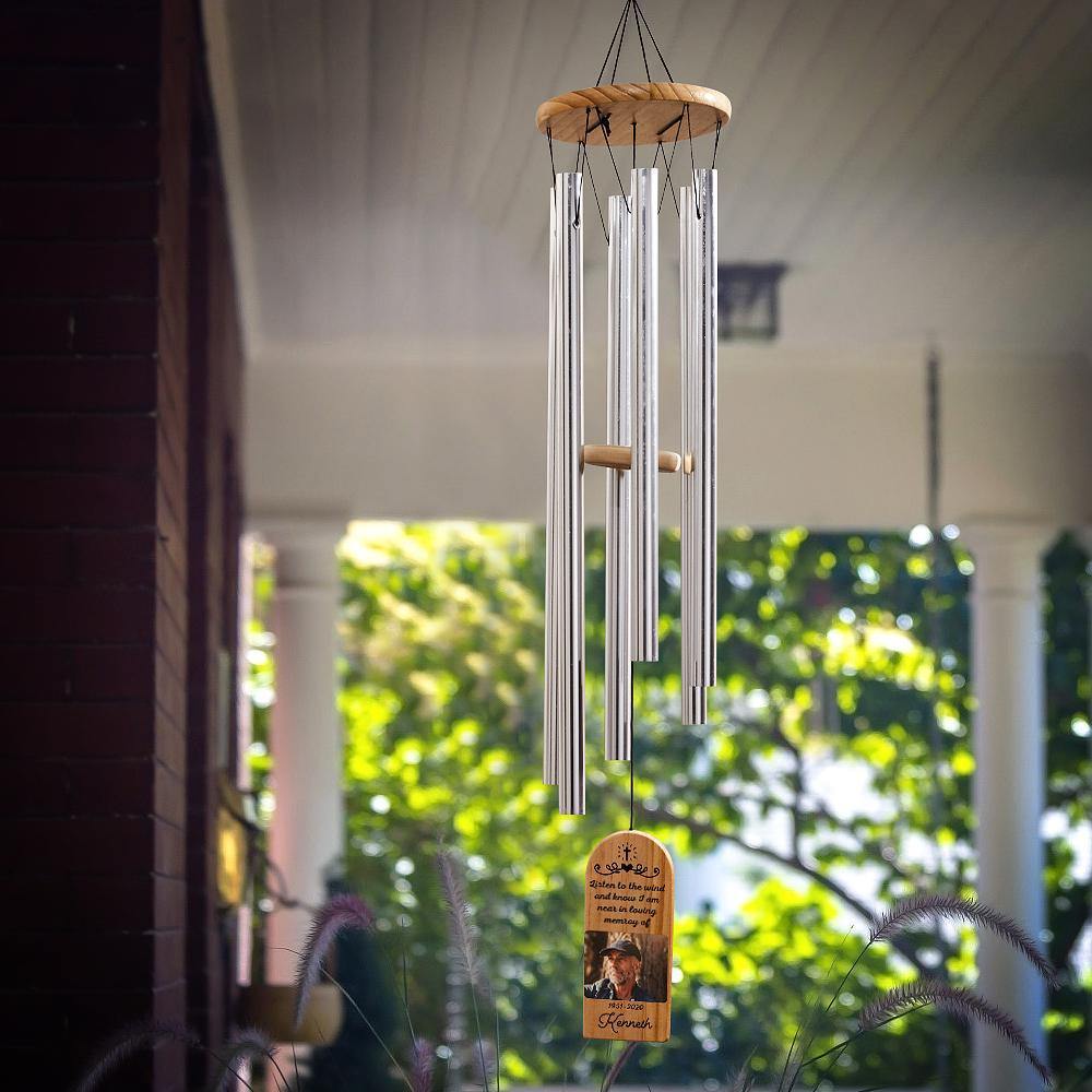 Custom Wind Chime Tribute Beautiful Memorial Sympathy Gift In Memory - soufeelus