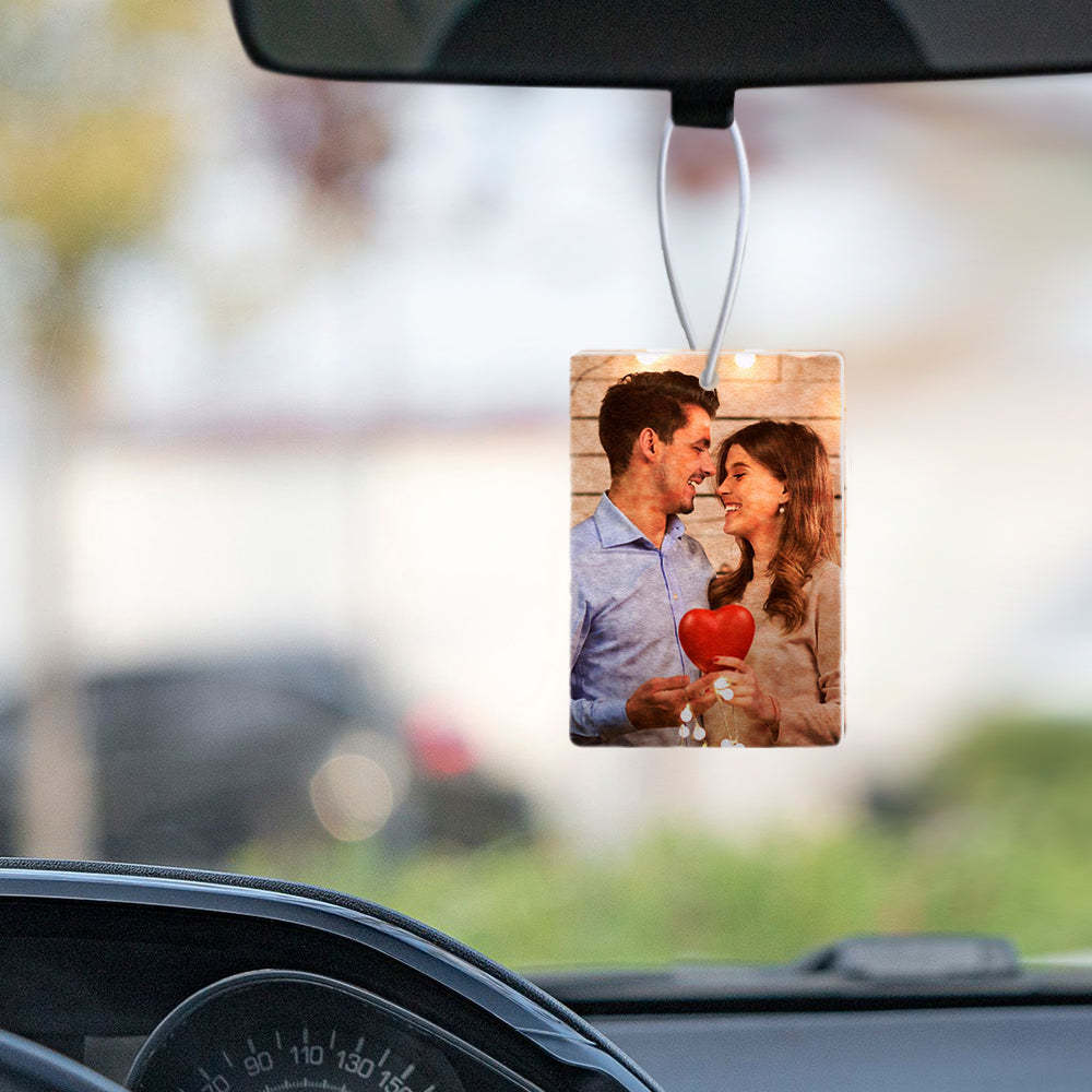 Custom Photo Car Air Freshener Rearview Mirror Ornament Air Freshener Gifts for Him - mycustomtirecover