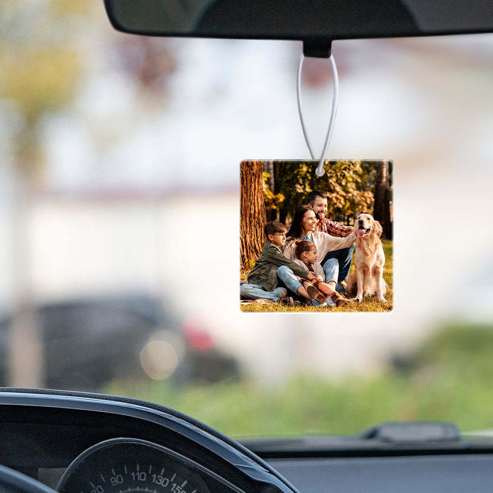 Custom Photo Car Air Freshener Rearview Mirror Ornament Air Freshener Gifts for Him - mycustomtirecover