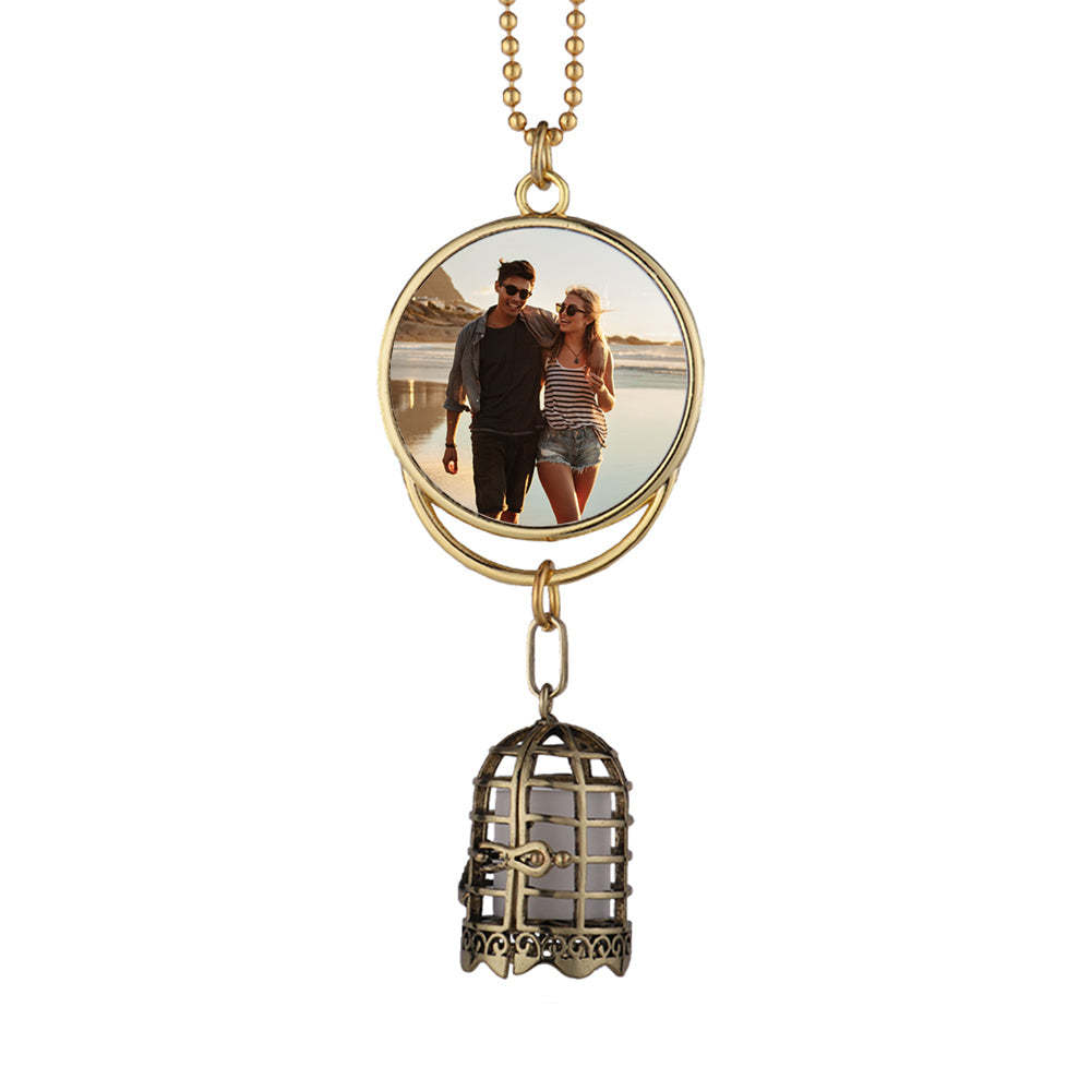 Custom Photo Car Rearview Mirror Decoration Hanging Ornament Memorial Gifts - mycustomtirecover
