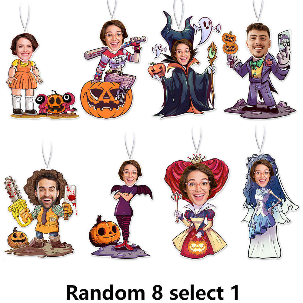 Custom Halloween Car Air Freshener Funny Rearview Mirror Ornament for Halloween Gift - mycustomtirecover