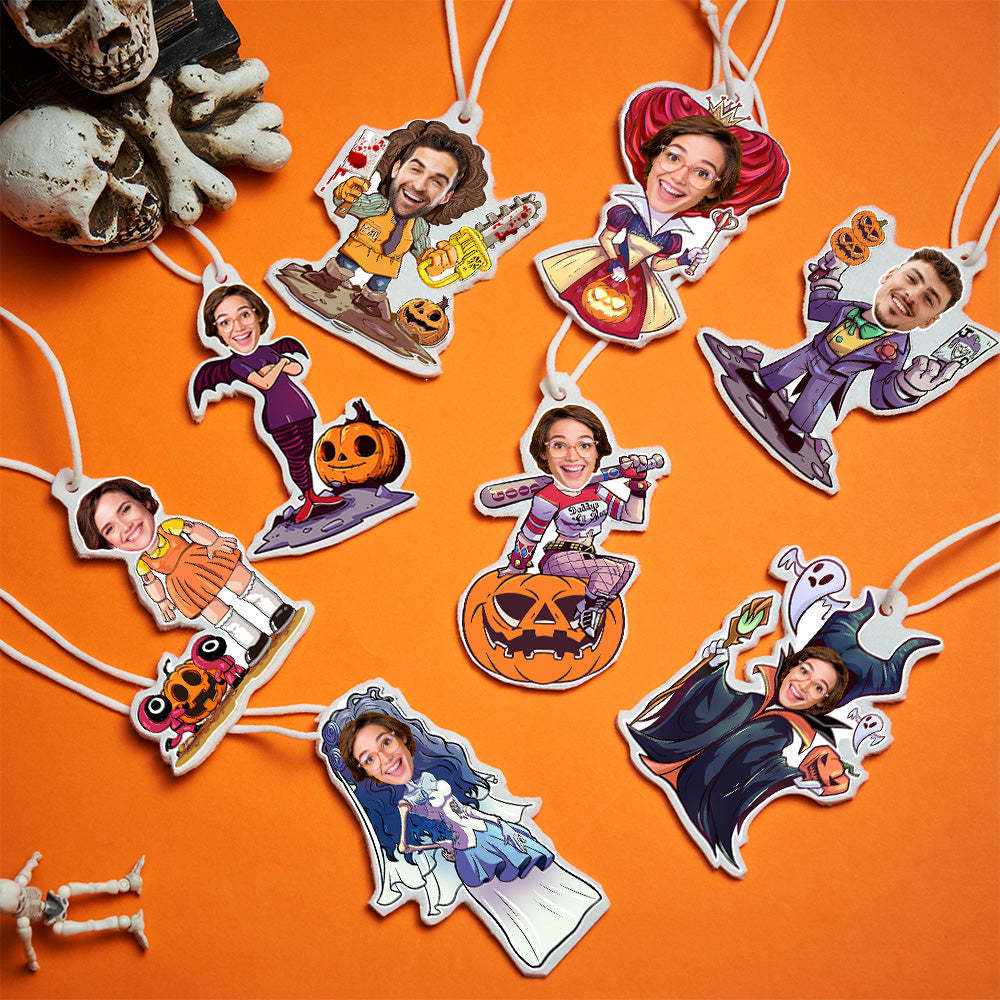 Custom Halloween Car Air Freshener Funny Rearview Mirror Ornament for Halloween Gift