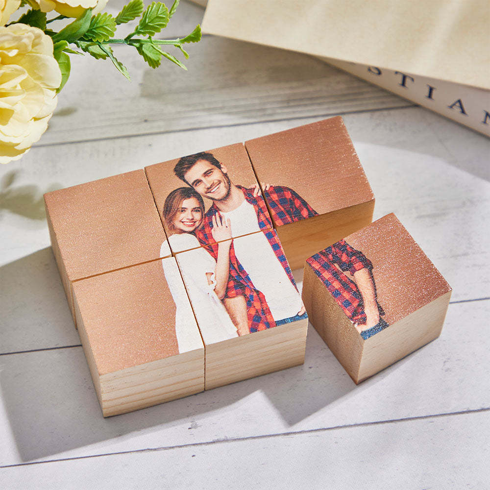 Custom Photo Block Puzzle Personalised Wooden Rectangular Jigsaw Puzzle Block - makephotopuzzleuk