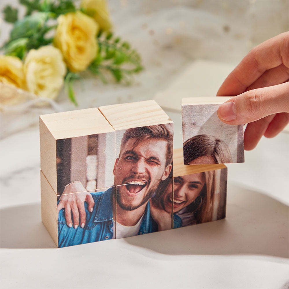 Custom Photo Block Puzzle Personalised Wooden Rectangular Jigsaw Puzzle Block - makephotopuzzleuk