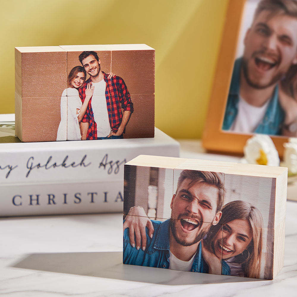 Custom Photo Block Puzzle Personalised Wooden Rectangular Jigsaw Puzzle Block - makephotopuzzleuk