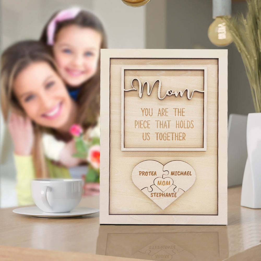 Personalized Puzzle Plaque Mom You Are the Piece That Holds Us Together Mother's Day Gift - mycustomtirecover