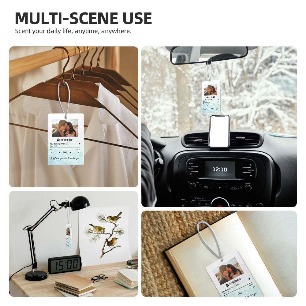 Custom Spotify Car Air Freshener Personalized Photo Music Song Air Freshener Gifts for Him - mycustomtirecover