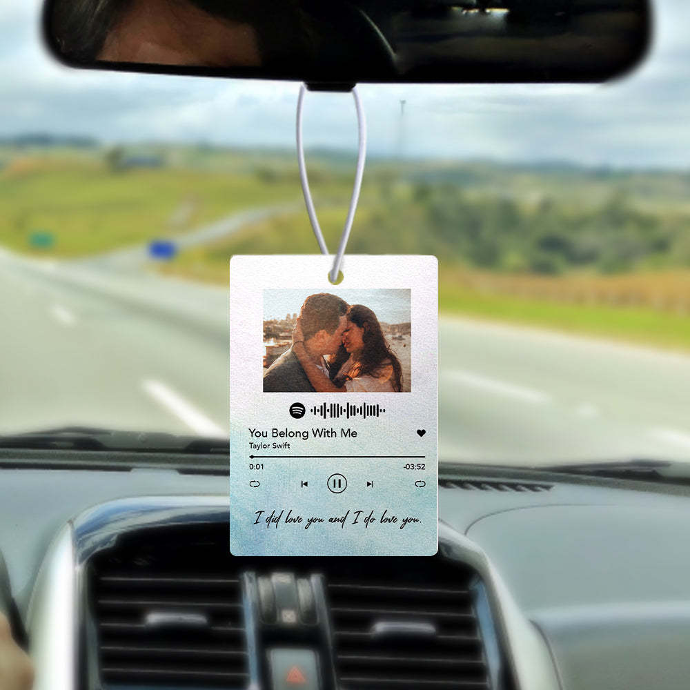 Custom Spotify Car Air Freshener Personalized Photo Music Song Air Freshener Gifts for Him - mycustomtirecover