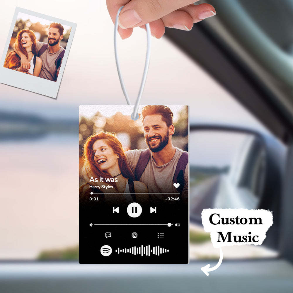 Custom Spotify Car Air Freshener Personalized Music Song Air Freshener Gifts for Lovers - mycustomtirecover