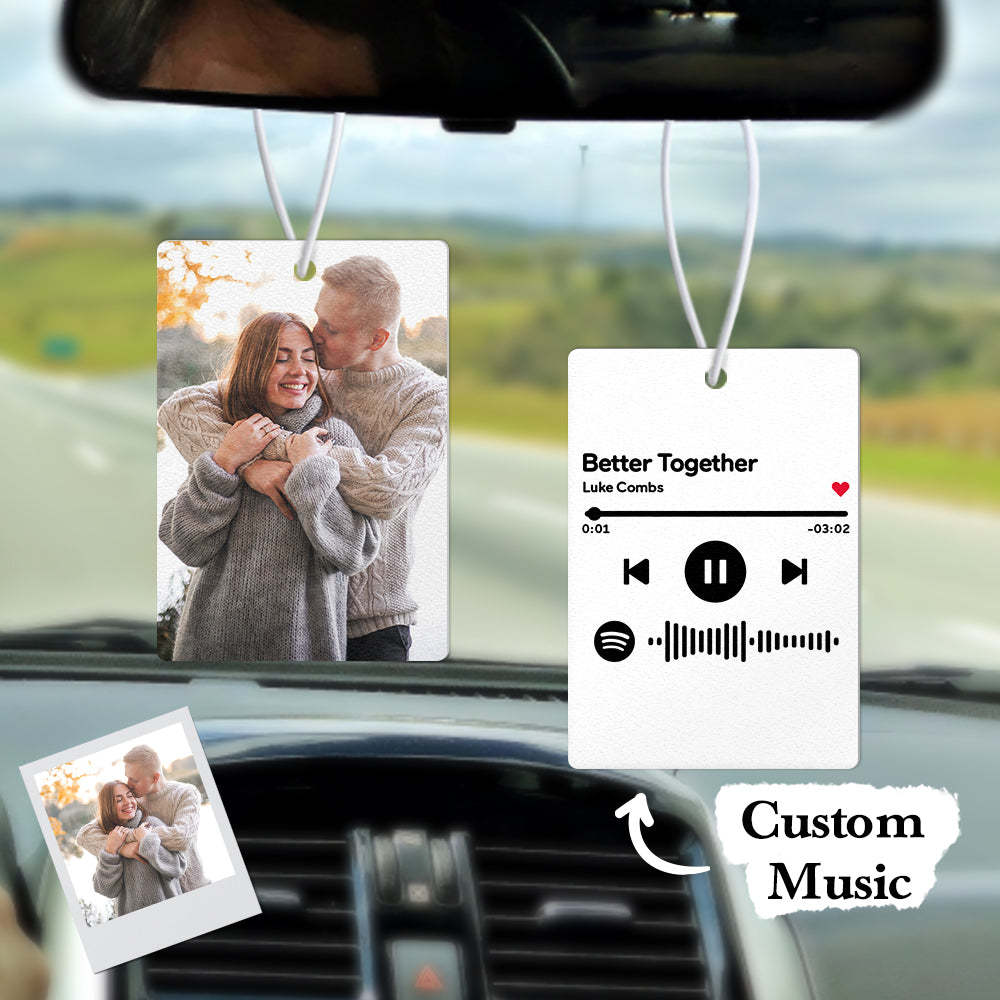 Custom Spotify Code Car Air Freshener Music Song Air Freshener Gifts for Him - mycustomtirecover