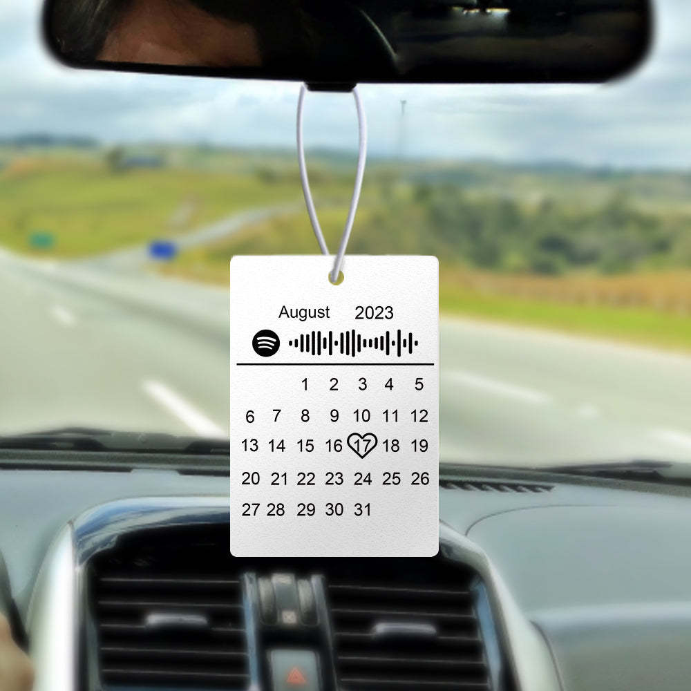 Custom Calendar Spotify Car Air Freshener Personalized Music Song Air Freshener Gifts for Him - mycustomtirecover