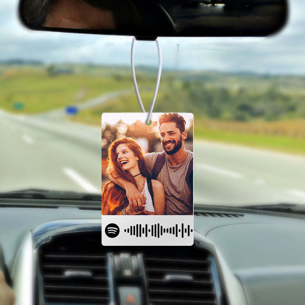 Personalized Photo Spotify Car Air Freshener Custom Music Song Code Air Freshener Gifts - mycustomtirecover