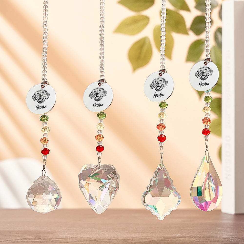 Custom Rainbow Suncatcher Pet Memorial Crystal Rainbow Bridge Gift for Pet Lovers