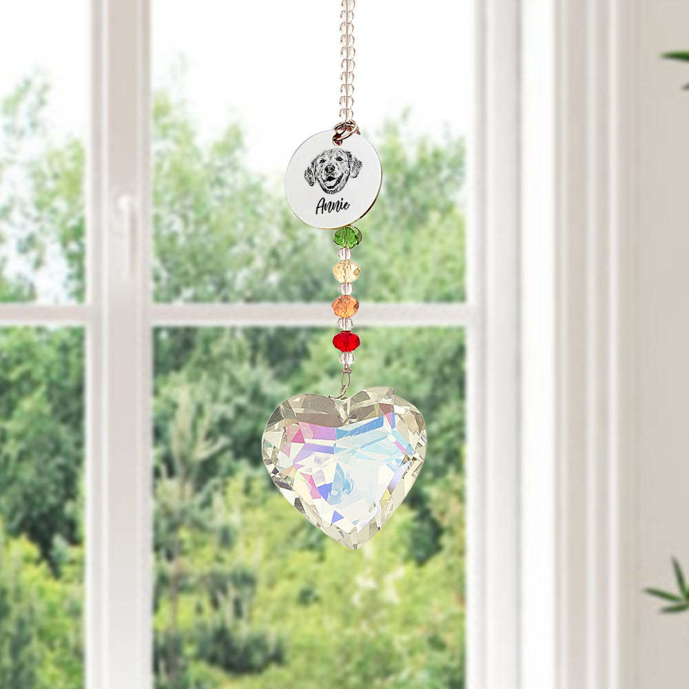 Custom Rainbow Suncatcher Pet Memorial Crystal Rainbow Bridge Gift for Pet Lovers