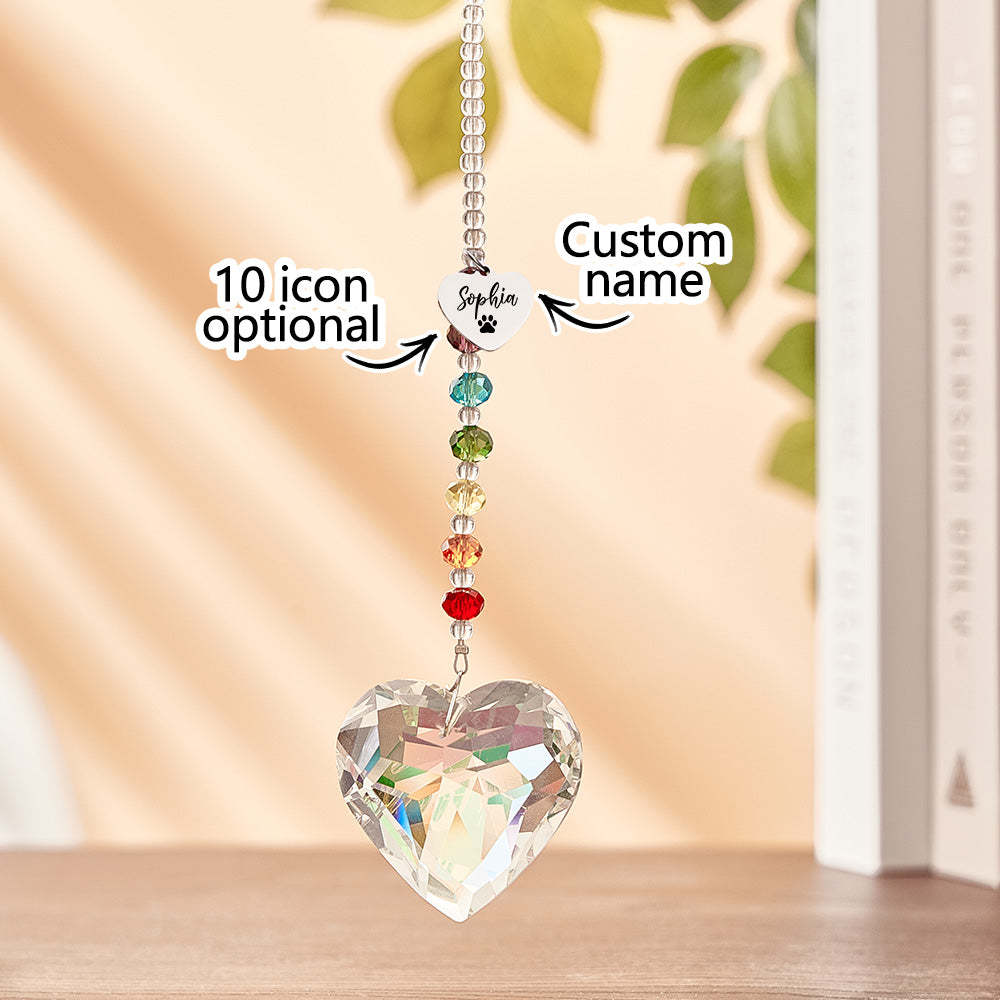 Custom Suncatcher Pet Memorial Crystal Rainbow Bridge Sun Catcher for Pet Sympathy Gift