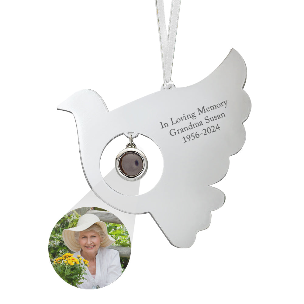 Personalized Projection Ornament Custom Photo Bird Ornament for Memorial Gifts