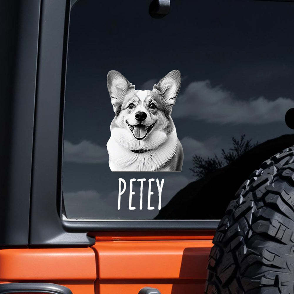 Custom Pet Portrait Sticker Car Decal Pet Memorial Decal Gift for Pet Lover