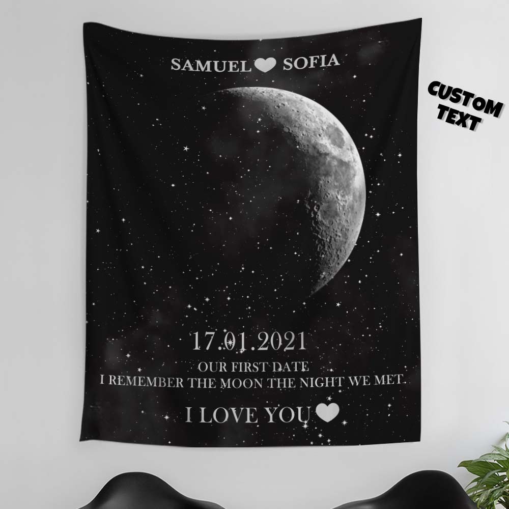 Custom Moon Phase Tapestry Gifts for Her Home Wall Decor - Get Photo Blanket