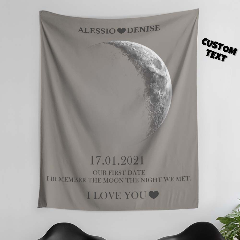 Custom Moon Phase Tapestry Gifts for Her Home Wall Decor - Get Photo Blanket