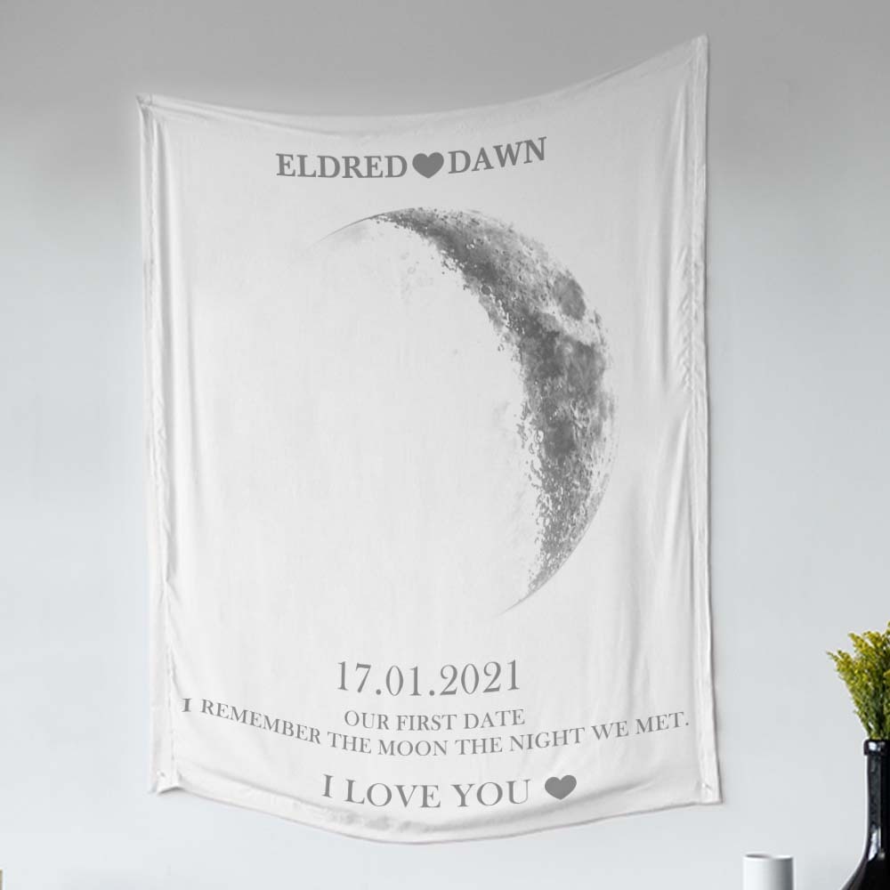 Custom Moon Phase Tapestry Gifts for Her Home Wall Decor - Get Photo Blanket