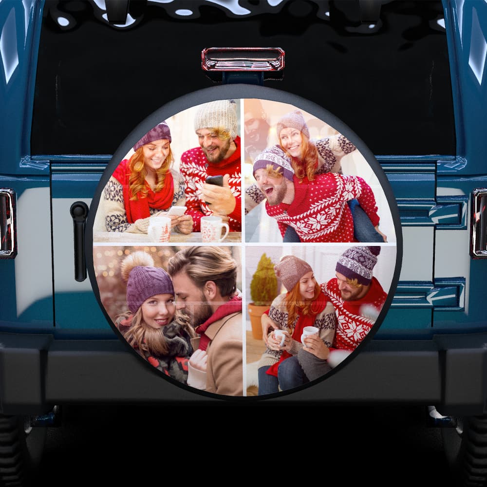 Custom Photo on Spare Tire Cover with 4 Photos