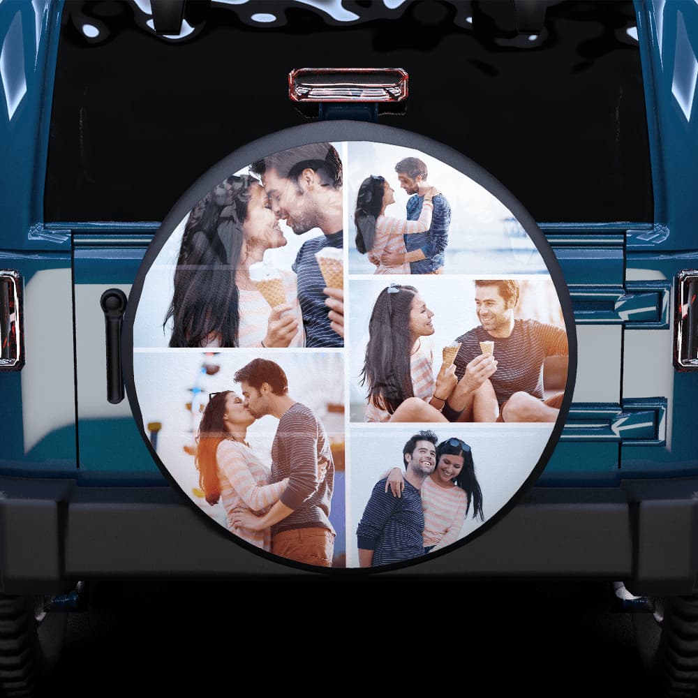 Custom Photo on Spare Tire Cover with 5 Photos