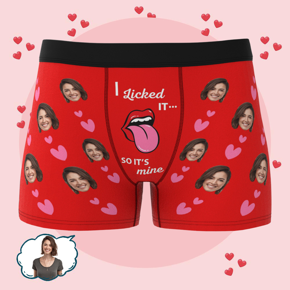 Custom Boxer Briefs with Face Underwear with Photo for Men Personalized I Licked It Boxer Valentines Day Gifts for Boyfriend Husband -  mycustomtirecover