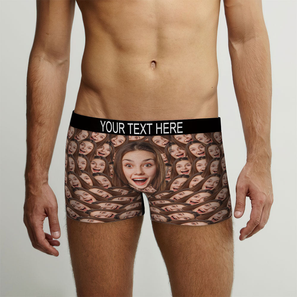 Custom All Over Print Faces Mash Men's Face Boxer Personalized Funny Valentine's Day Gift for Him
