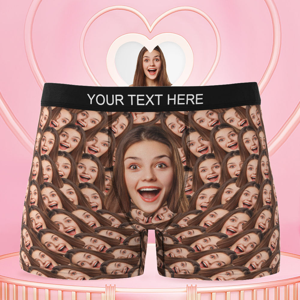 Custom All Over Print Faces Mash Men's Face Boxer Personalized Funny Valentine's Day Gift for Him