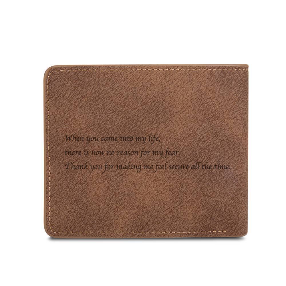 Mens Wallet Custom Color Family Photo Wallet Personalized Engraved Text Gift for Him