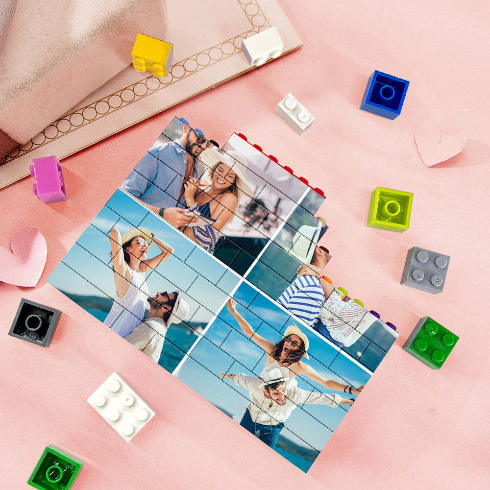 Personalised Colors Building Brick Custom Collage Photo Block Brick Puzzles Gifts - makephotopuzzleuk