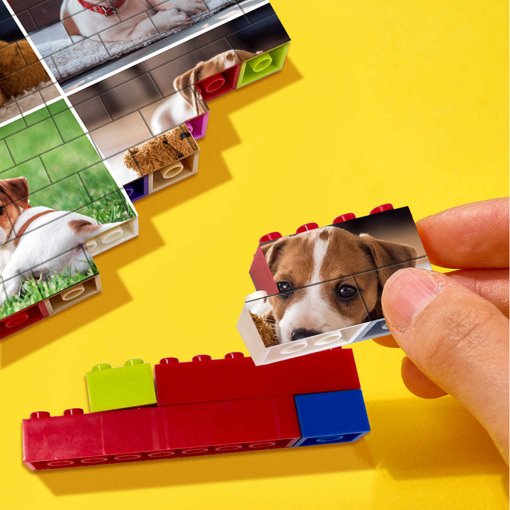 Personalised Colors Building Brick Custom Collage Photo Block Brick Puzzles Gifts - makephotopuzzleuk