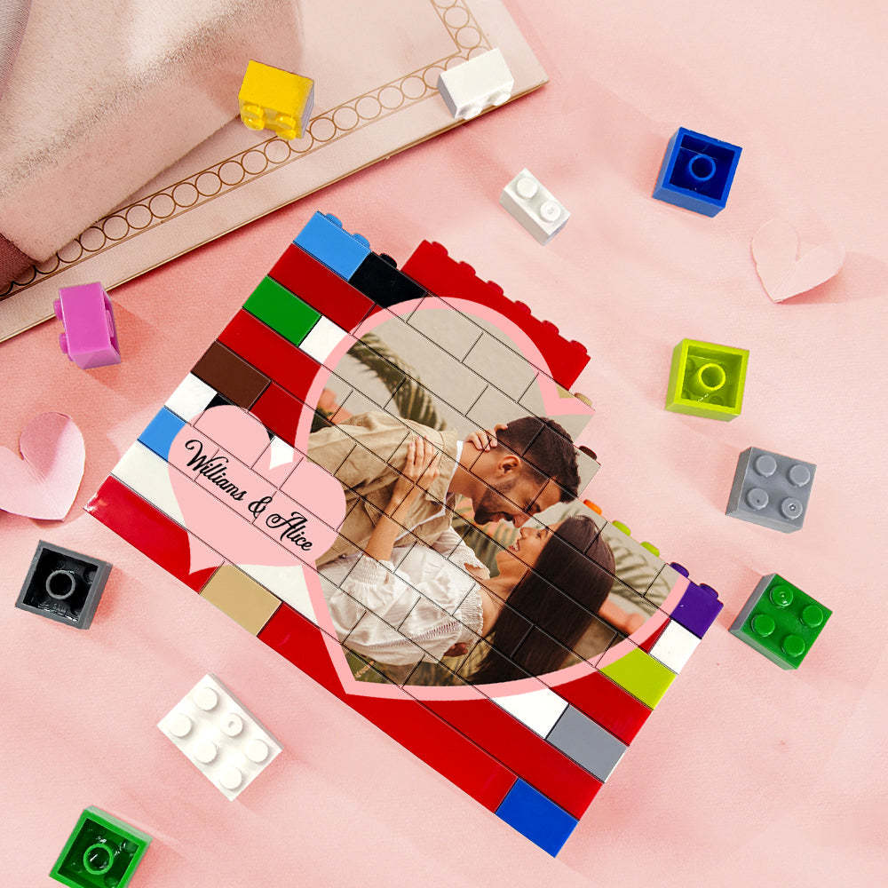 Personalised Colors Building Brick Puzzles Custom Photo Block Gifts for Lovers - makephotopuzzleuk