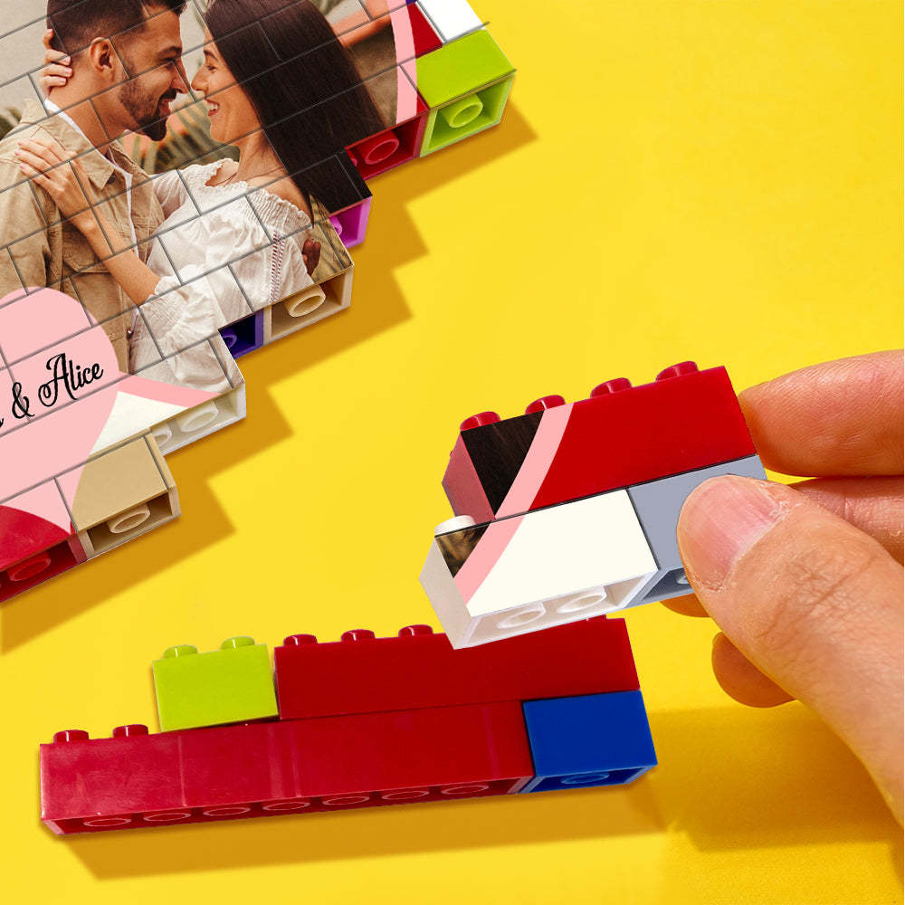 Personalised Colors Building Brick Puzzles Custom Photo Block Gifts for Lovers - makephotopuzzleuk