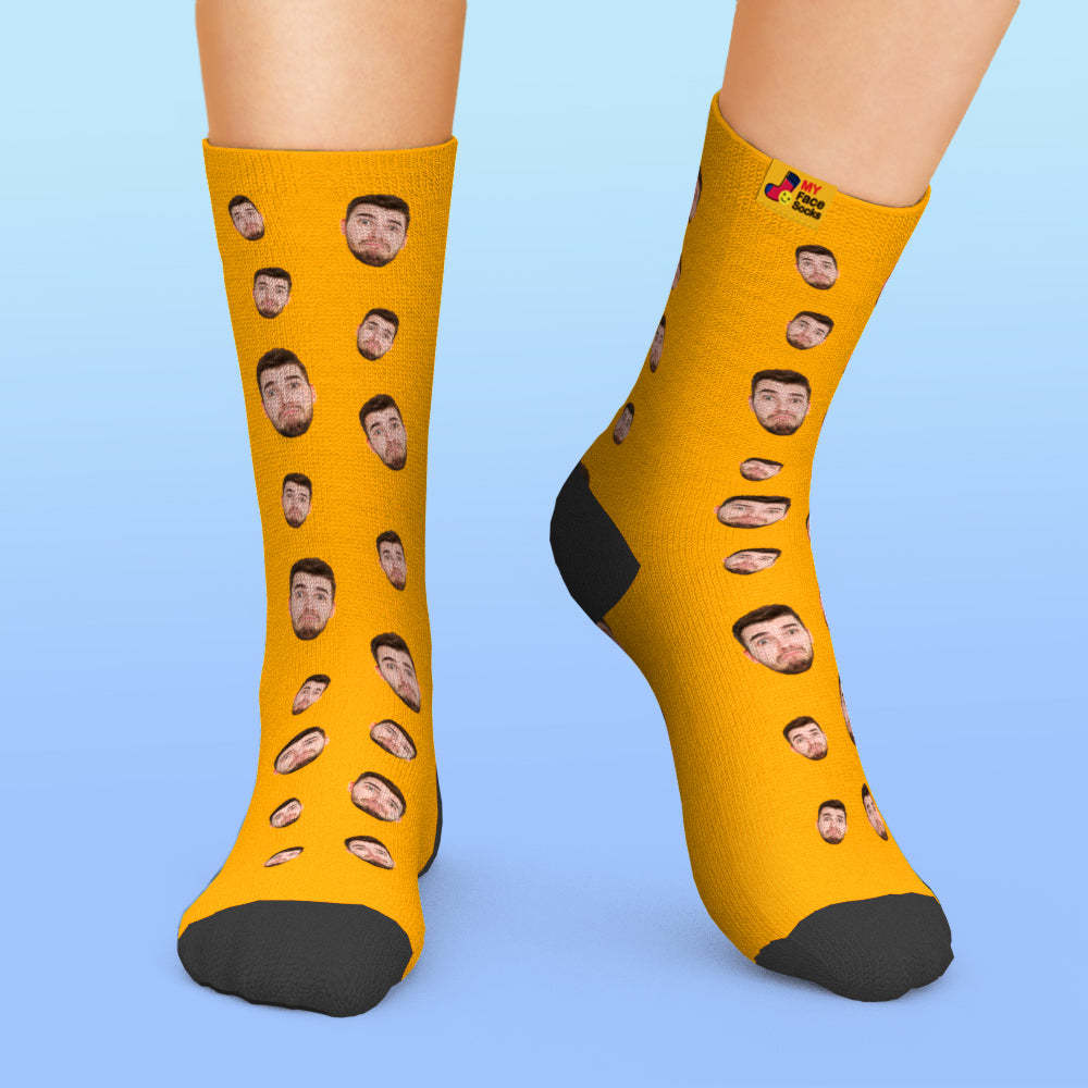 Custom Face Socks Multi -face Breathable Add Pictures Colorful Photo Socks Gifts - mycustomtirecover