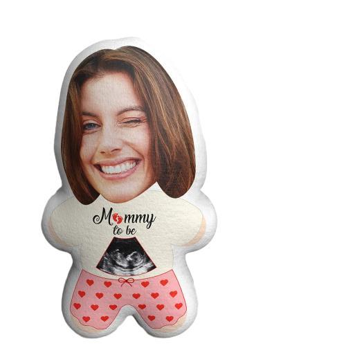 Custom Face Minime Throw Pillow Personalized Ultrasound Photo Gifts for Mom Doll