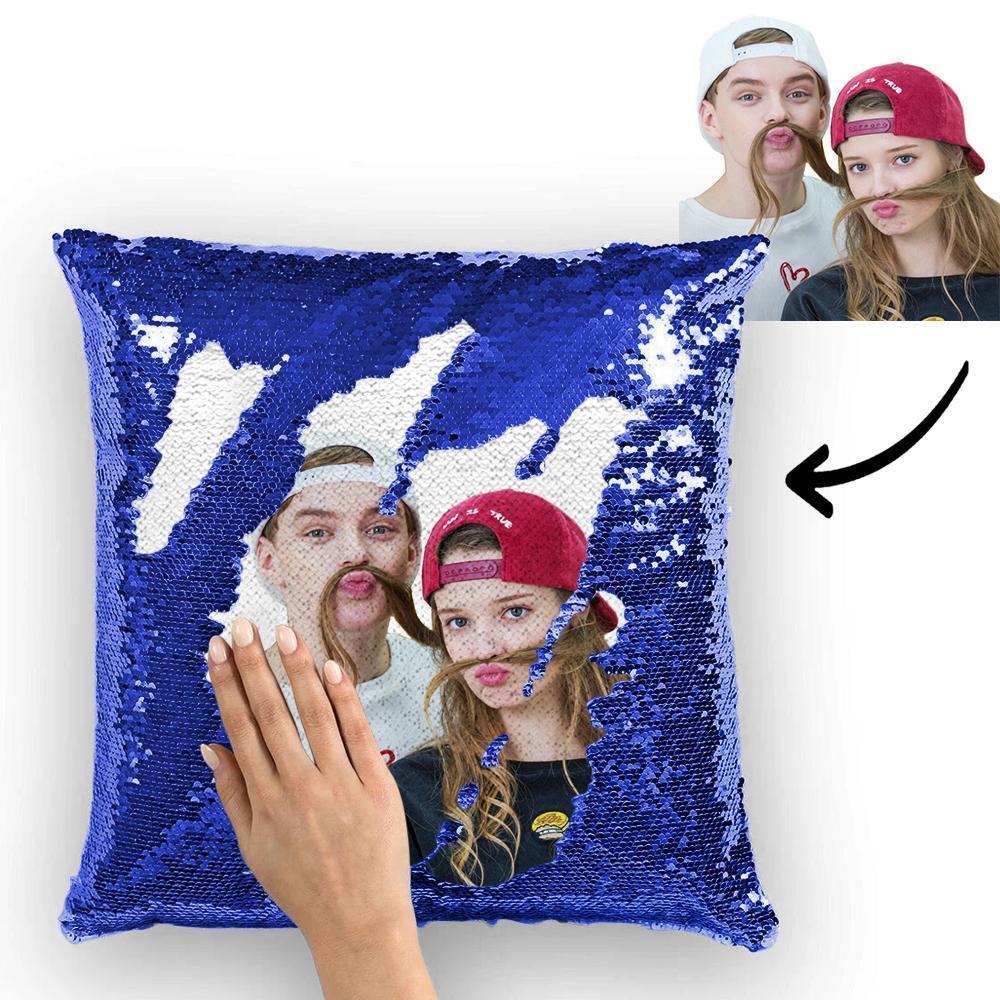 Custom Valentine's Photo Magic Sequins Pillow Multicolor Shiny 15.75''*15.75''