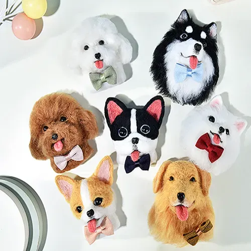 Custom Needle Felted Pet Keychain Ring Bag Accessories Dog Cat Realistic Replica Keychain Gift for Pet Lovers