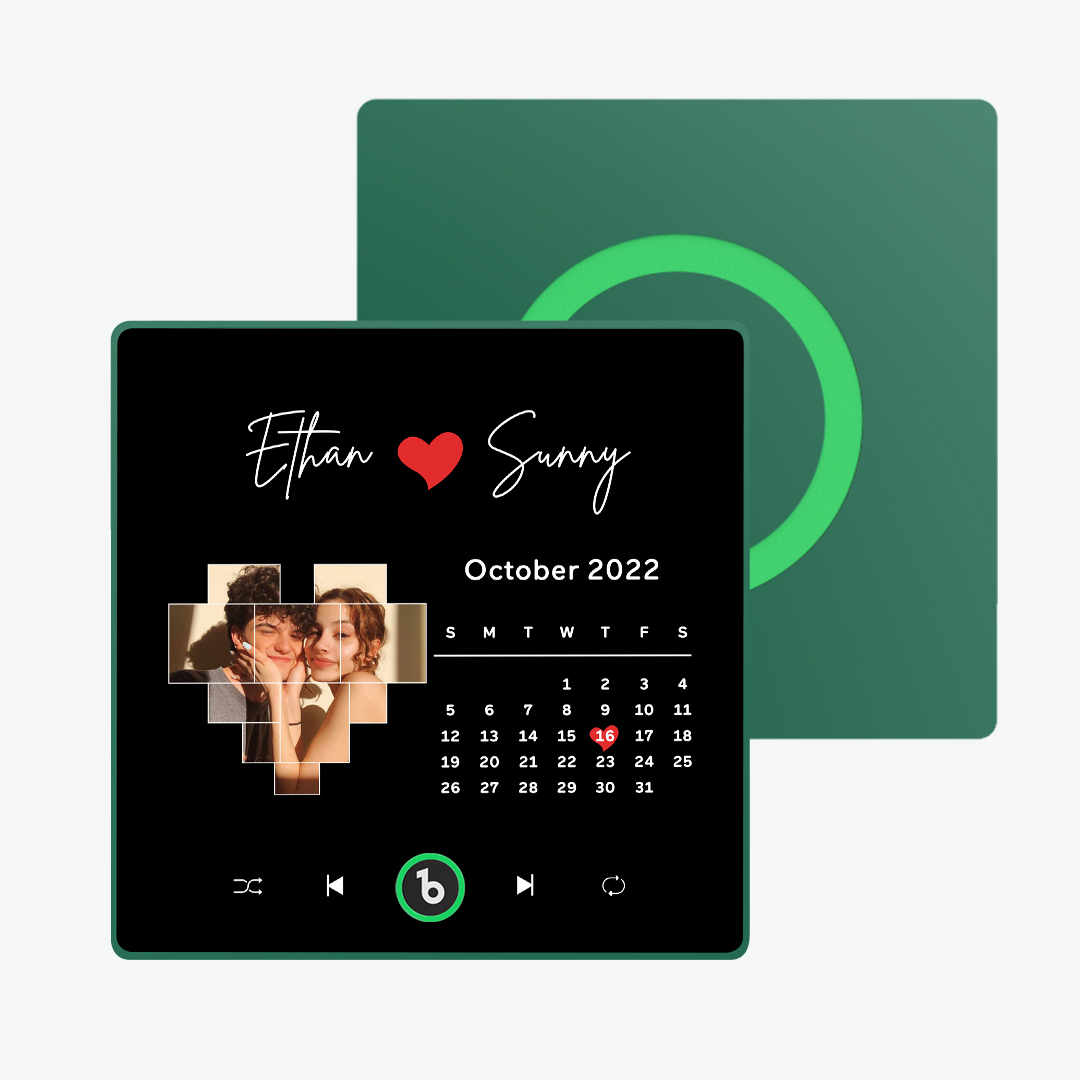 Custom Music Fridge Magnet with Colorful Frame Personalized Love Calendar Fridge Magnet with Photo Unique Gift for Couple - Get Photo Blanket